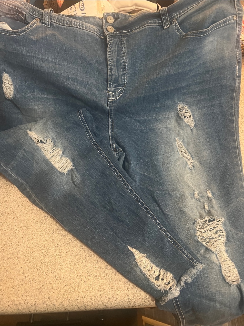 Wallflower Women's Skinny Ripped Blue Jeans